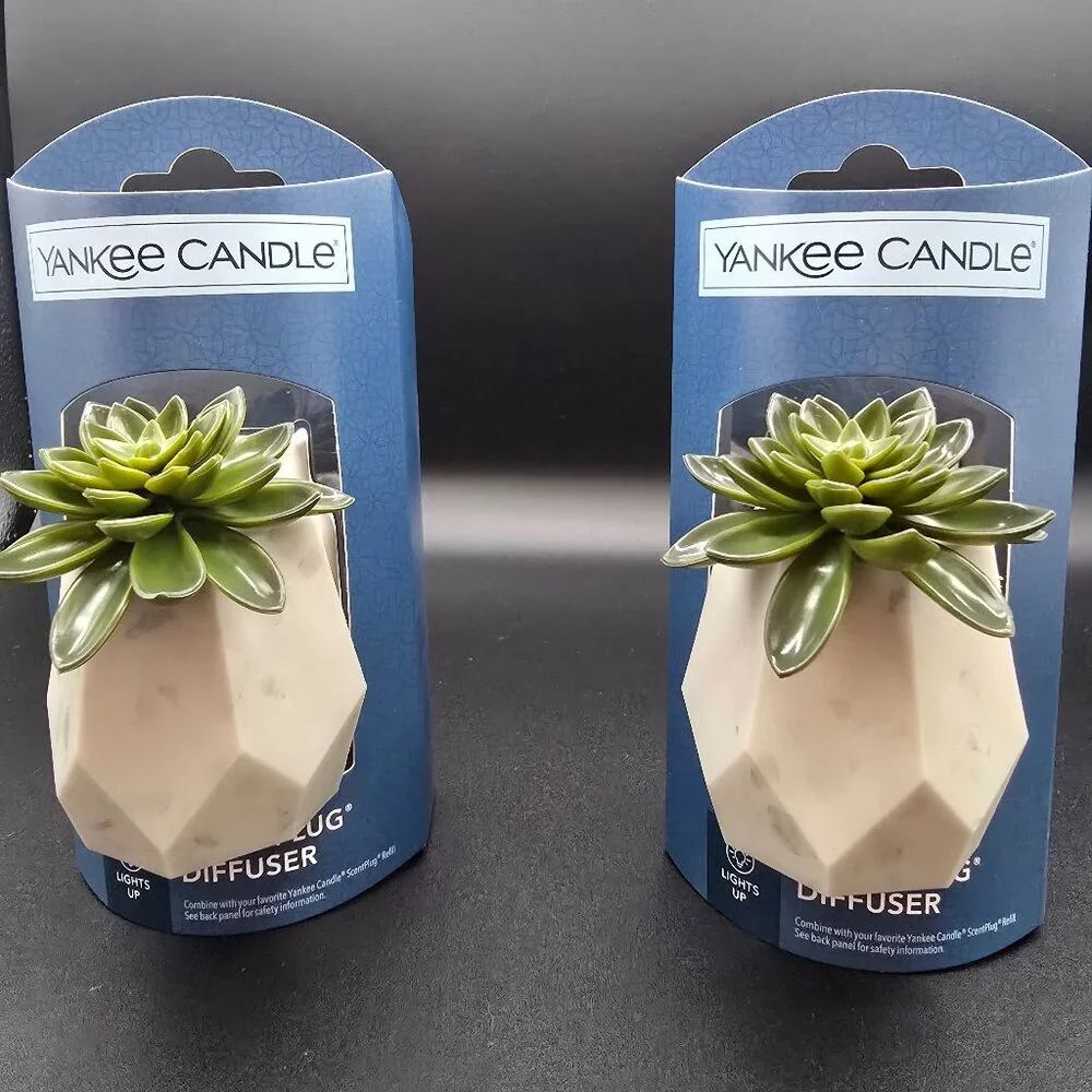 Yankee Candle Faceted Succulent ScentPlug Diffuser – 2 Pack NIB